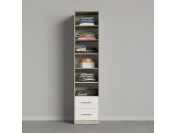 SMARTBett Schrank Kleiderschrank 50cm Eiche Sonoma/ Weiß