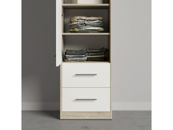 SMARTBett Schrank Kleiderschrank 50cm Eiche Sonoma/ Weiß