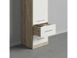 SMARTBett Schrank Kleiderschrank 50cm Eiche Sonoma/ Weiß