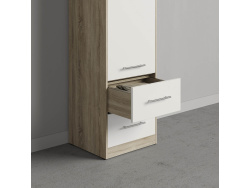 SMARTBett Schrank Kleiderschrank 50cm Eiche Sonoma/ Weiß