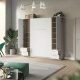 SMARTBett Schrank Kleiderschrank 50cm Eiche Sonoma/ Weiß