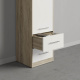 SMARTBett Schrank Kleiderschrank 50cm Eiche Sonoma/ Weiß