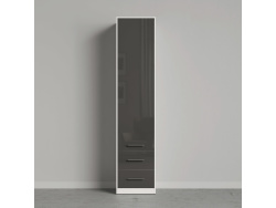 SMARTBETT cabinet 50 cm white / anthracite high gloss