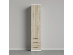 SMARTBett Schrank Kleiderschrank 50cm Weiß/ Eiche...