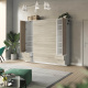 SMARTBett Schrank Kleiderschrank 50cm Weiß/ Eiche Sonoma