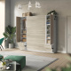 SMARTBett Schrank Kleiderschrank 50cm Weiß/ Eiche Sonoma