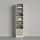 SMARTBett Schrank Kleiderschrank 50cm Weiß/ Eiche Sonoma
