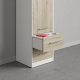 SMARTBett Schrank Kleiderschrank 50cm Weiß/ Eiche Sonoma