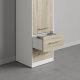 SMARTBett Schrank Kleiderschrank 50cm Weiß/ Eiche Sonoma