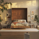 Folding wall bed SMARTBett 160cm Wild Oak/Anthracite High Gloss