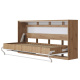 Folding wall bed Standard 90x200 Horizontal Wild Oak / White & Anthracite High gloss front with Gas pressure Springs