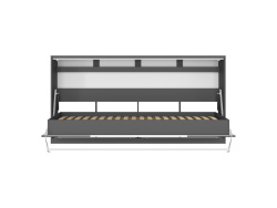 Folding wall bed Standard 90x200 Horizontal Anthracite/Anthracite&White High gloss front with Gas pressure Springs