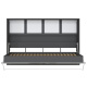 SMARTBett Folding wall bed Standard 120x200 Horizontal Anthracite /Anthracite high gloss & White High gloss with Gas pressure Springs