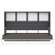 SMARTBett Folding wall bed Standard 120x200 Horizontal Anthracite / white high gloss & anthracite high gloss with Gas pressure Springs