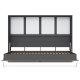 SMARTBett Folding wall bed Standard 140x200 Horizontal Anthracite / Anthracite&White high gloss front with pneumatic pressure Springs