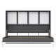 SMARTBett Folding wall bed Standard 140x200 Horizontal Anthracite /White & Anthracite high gloss front with pneumatic pressure Springs