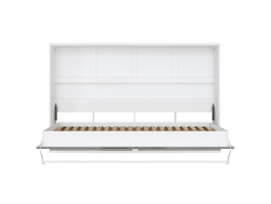 SMARTBett Folding wall bed Standard 120x200 Horizontal White /Anthracite high gloss & White High gloss with Gas pressure Springs