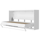 SMARTBett Schrankbett Standard 90x200 Horizontal Weiss/Weiss & Anthrazit Hochglanzfront mit Gasdruckfedern