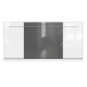 SMARTBett Schrankbett Standard 90x200 Horizontal Weiss/Weiss & Anthrazit Hochglanzfront mit Gasdruckfedern