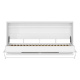 SMARTBett Schrankbett Standard 90x200 Horizontal Weiss/Weiss & Anthrazit Hochglanzfront mit Gasdruckfedern