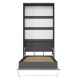 SMARTBett Schrankbett Standard 90x200 Vertikal Anthrazit/Anthrazit & Weiß Hochglanz mit Gasdruckfedern