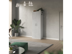 SMARTBett cabinet 80cm 2 doors in white/ Concrete look