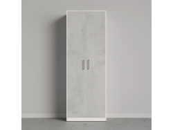 SMARTBett cabinet wardrobe filing cabinet 80cm 2-door white / concrete look
