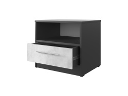 Bedside table Basic / Standard with a drawer Anthracite/...
