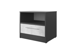 Bedside table  Standard with a drawer Anthracite/ Beton look
