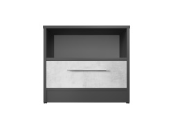 Nachttisch Basic/Standard 45 cm mit einer Schublade Anthrazit/Betonoptik