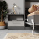 Bedside table  Standard with a drawer Anthracite/ Beton look