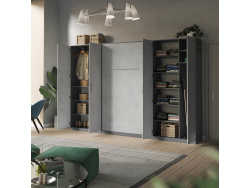 SMARTBETT cabinet wardrobe 100 cm 2 doors anthracite / concrete look