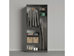 SMARTBETT cabinet wardrobe 100 cm 2 doors anthracite / concrete look