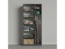 SMARTBETT cabinet wardrobe 100 cm 2 doors anthracite / concrete look