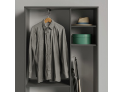 SMARTBETT cabinet wardrobe 100 cm 2 doors anthracite / concrete look