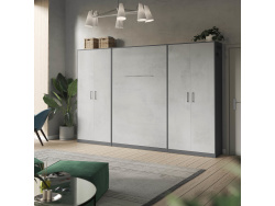 SMARTBETT cabinet wardrobe 100 cm 2 doors anthracite / concrete look