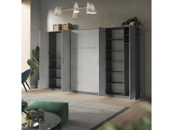 SMARTBETT cabinet wardrobe 100 cm 2 doors anthracite / concrete look