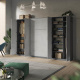 SMARTBETT cabinet wardrobe 100 cm 2 doors anthracite / concrete look