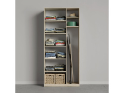 SMARTBett Schrank Kleiderschrank Aktenschrank 100cm 2-türig Eiche Sonoma/Betonoptik