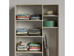 SMARTBett Schrank Kleiderschrank Aktenschrank 100cm 2-türig Eiche Sonoma/Betonoptik