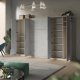 SMARTBett Schrank Kleiderschrank Aktenschrank 100cm 2-türig Eiche Sonoma/Betonoptik