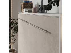 SMARTBett Schrankbett Standard 120x200 Horizontal Weiss/Betonoptik mit Gasdruckfedern