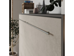 SMARTBett Folding wall bed Standard 120x200 Horizontal Anthracite/Beton look with Gas pressure Springs