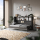 SMARTBett Folding wall bed Standard 120x200 Horizontal Anthracite/Beton look with Gas pressure Springs