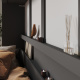 SMARTBett Folding wall bed Standard 120x200 Horizontal Anthracite/Beton look with Gas pressure Springs