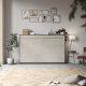 SMARTBett Folding wall bed Standard 120x200 Horizontal Anthracite/Beton look with Gas pressure Springs