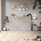 SMARTBett Folding wall bed Standard 120x200 Horizontal Oak Sonoma/Beton look with Gas pressure Springs