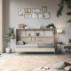 SMARTBett Folding wall bed Standard 120x200 Horizontal Oak Sonoma/Beton look with Gas pressure Springs