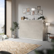 SMARTBett Folding wall bed Standard 140x200 Horizontal White/Beton look  with Gas pressure Springs