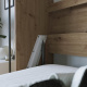 SMARTBett Folding wall bed Standard 140x200 Horizontal Wild oak/Beton look  with Gas pressure Springs